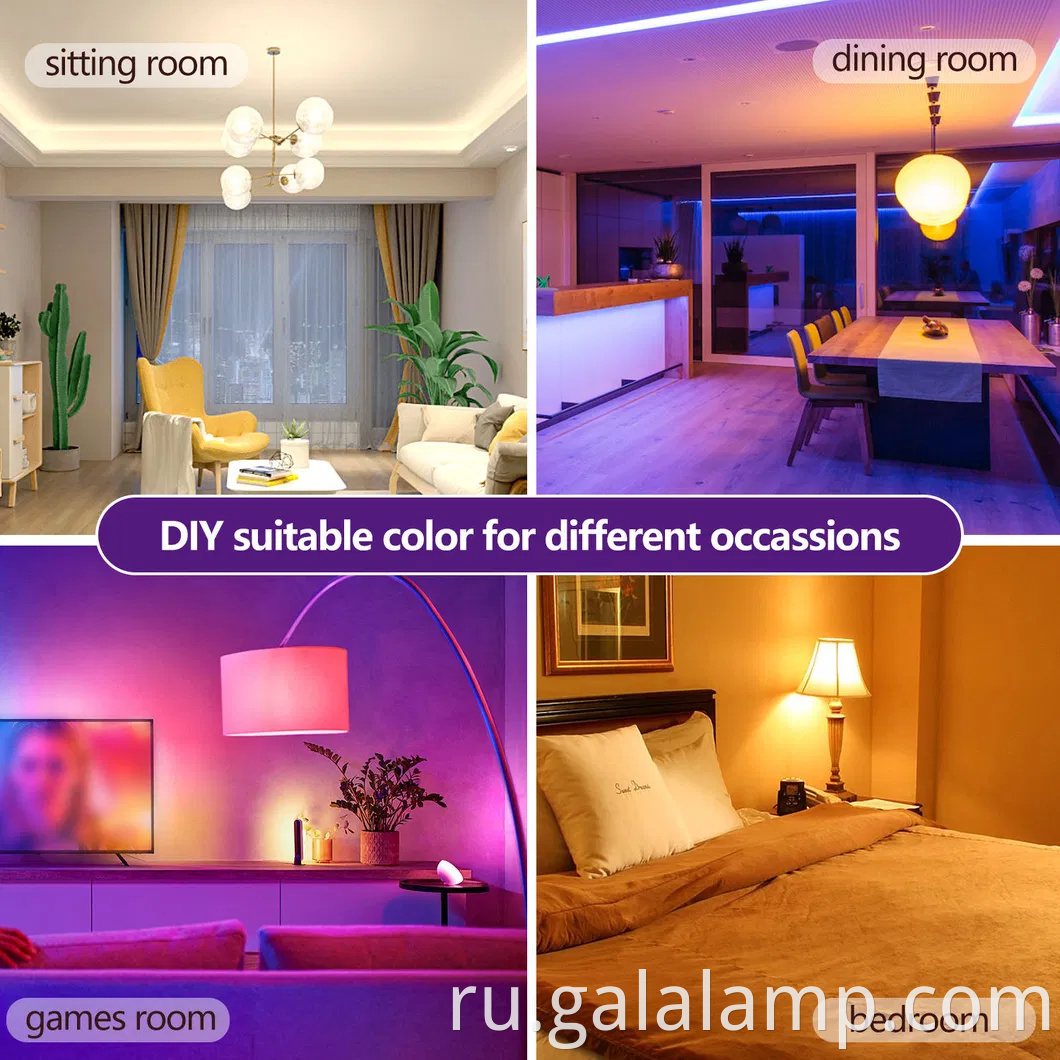 Умная светодиодная лампочка RGBW с голосовым управлением для домашнего освещения